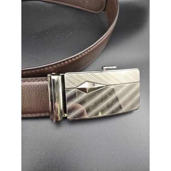 Men's Ratchet Style Belt 42" Brown Stylish Buckle - Picture 2 of 5